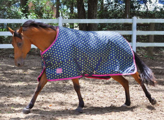 Jeffers 600D Tempest Polka Dot Horse Blanket 240g, Lime Green