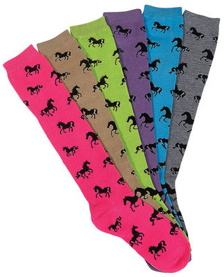 Equestrian Knee High Socks, 6-pack