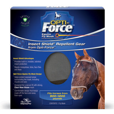 Opti-Force Insect Shield Fly Mask, Oversize