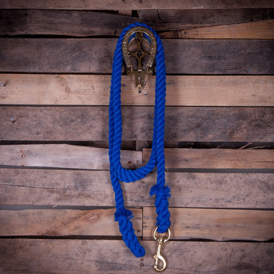 Colorful Cotton Lead Ropes w/Brass Bolt Snap