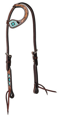 Turquoise Cross Two Toned Sliding Ear Headstall
