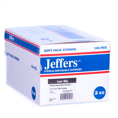 Jeffers Luer Slip Syringes, Boxes