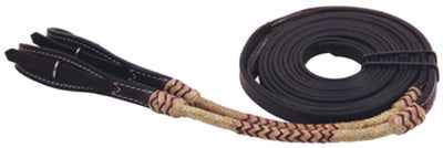 Rolled Rawhide Split Reins, 8 foot