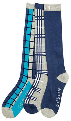 Dublin Cube Check 3-pack Socks