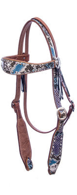San Saba Tropical Python Browband Headstall, Full