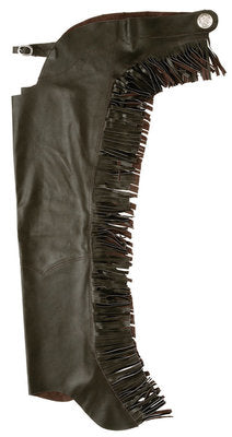Smooth Leather Chaps with Fringe