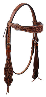Cody Pro Acorn Tooled Browband Headstall