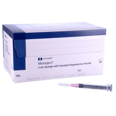 Monoject Luer Lock Syringe/Needle Combo, Boxes