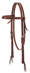 Turquoise Cross Floral Carved Browband Headstall