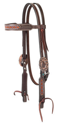 Turquoise Cross Beaded Basket Weave Tack Collection