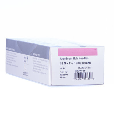 Aluminum Hub Needles, Box 100