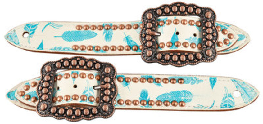Belt Spur Straps, Ladies, Copper Spots