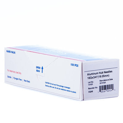 Aluminum Hub Needles, Box 100
