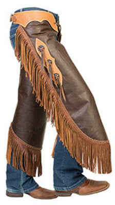 Chocolate Pull-Up Fashion Chinks with Basketweave Yoke