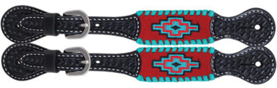 Rafter T Embroidered Aztec Spur Straps