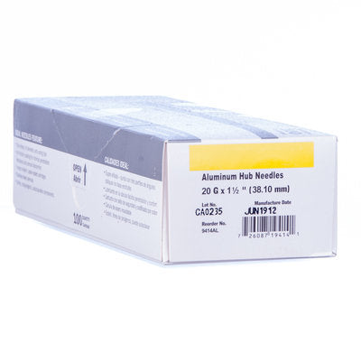 Aluminum Hub Needles, Box 100