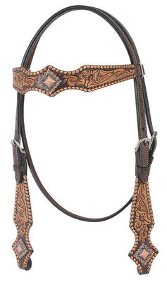Oxbow Metallic Whipstitch Browband Headstall, Full