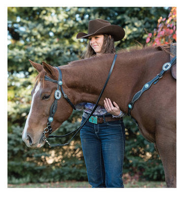 Turquoise Cross Basket Weave Tack Collection