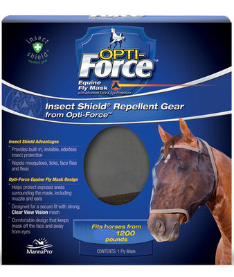 Opti-Force Insect Shield Fly Mask, Oversize