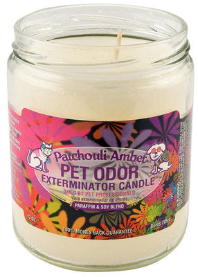 Pet Odor Exterminator Candle, Patchouli Amber
