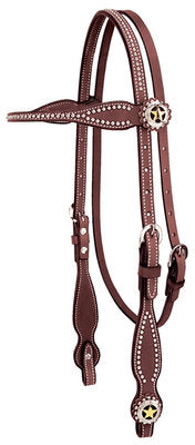 Texas Star Browband Headstall, Chestnut