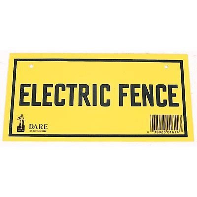 Electric Fence Warning Signs, pack of 3
