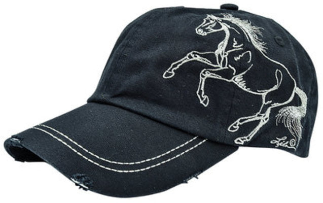 &quot;Lila&quot; Galloping Horse Embroidered Caps
