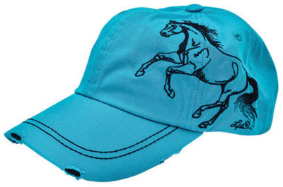 &quot;Lila&quot; Galloping Horse Embroidered Caps