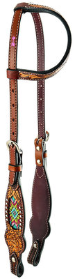 Rafter T Beaded Inlay Single Ear Headstall