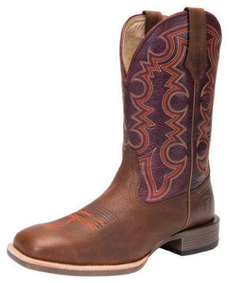 Men&amp;#39;s All-Around Square Toe Authentic Boot, Wide, Rustic Brown/Burgundy