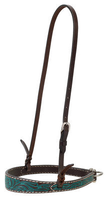 Turquoise Cross Carved Flower Noseband