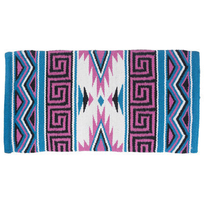Mayan Wool Navajo Saddle Blanket, 36&quot; x 34&quot;