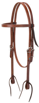 Turquoise Cross Skirting Leather Browband Headstall