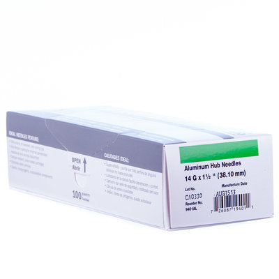 Aluminum Hub Needles, Box 100