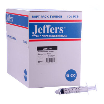 Jeffers Luer Lock Syringes, Boxes