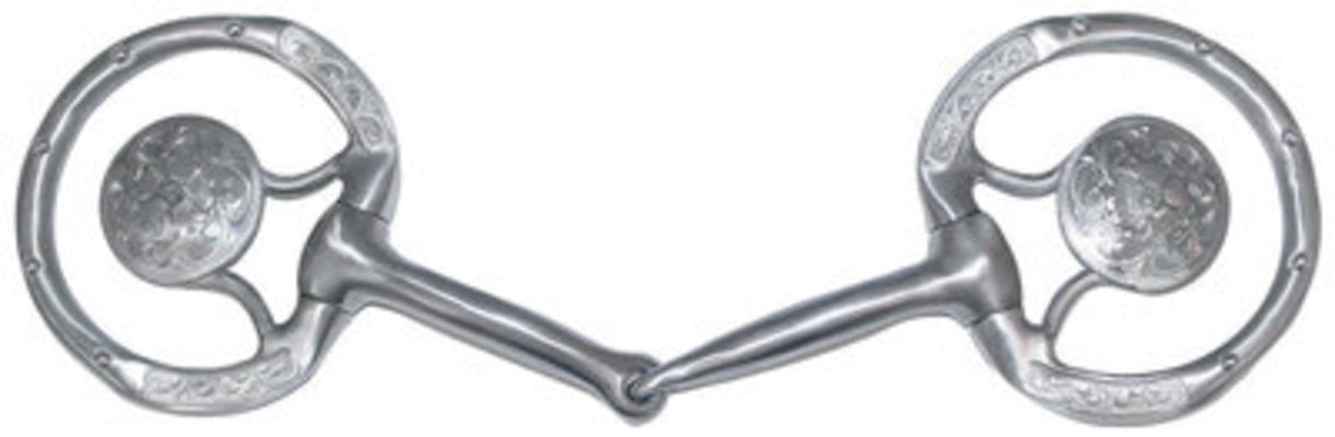 Engraved Concho Eggbutt Snaffle Show Bit