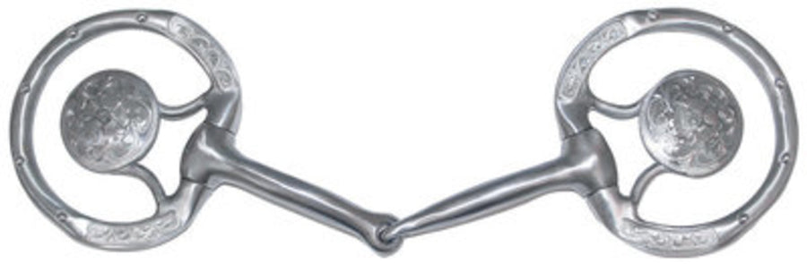 Engraved Concho Eggbutt Snaffle Show Bit