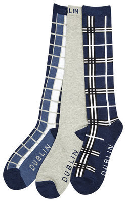 Dublin Cube Check 3-pack Socks
