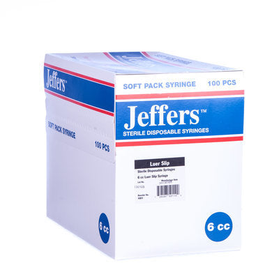 Jeffers Luer Slip Syringes, Boxes