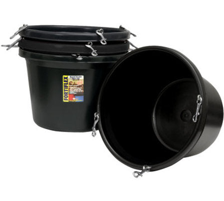 30 Qt Round Feeder Tub, Black