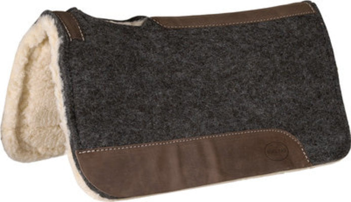 Wool Contoured Saddle Pad with Fleece Bottom, 32&quot; x 31&quot;