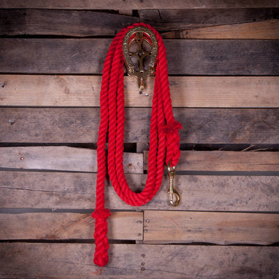 Colorful Cotton Lead Ropes w/Brass Bolt Snap