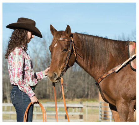 Turquoise Cross Floral Tooled Tack Collection
