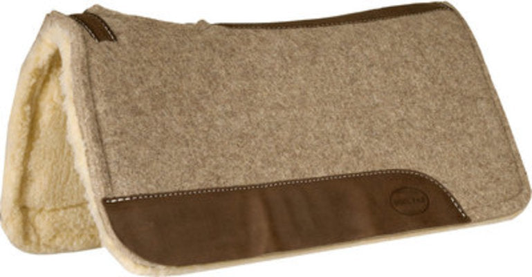 Wool Contoured Saddle Pad with Fleece Bottom, 32&quot; x 31&quot;