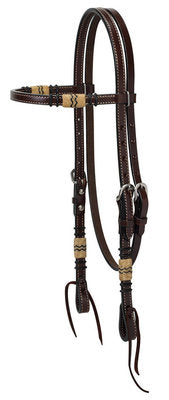 Turquoise Cross Rawhide Browband Headstall