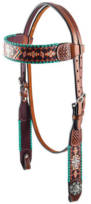 Rafter T Aztec &amp;amp; Cross Browband Headstall