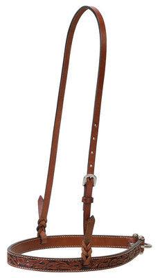 Turquoise Cross Floral Carved Noseband