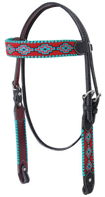 Rafter T Embroidered Aztec Browband Headstall