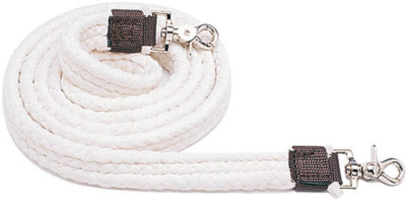Cotton Roping Rein, 7&amp;#39; White