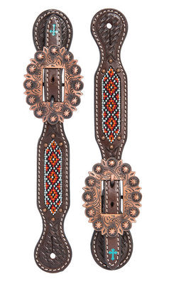 Turquoise Cross Beaded Basket Weave Tack Collection